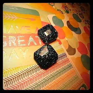 Sparkly Galaxy Glitter Resin Gem Earrings